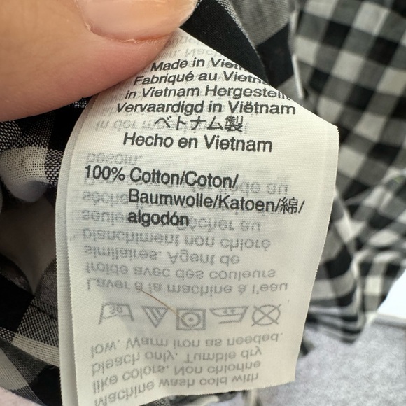 J. Crew Gingham Tie Front Button Down Top. Size Small. - Picture 6 of 7